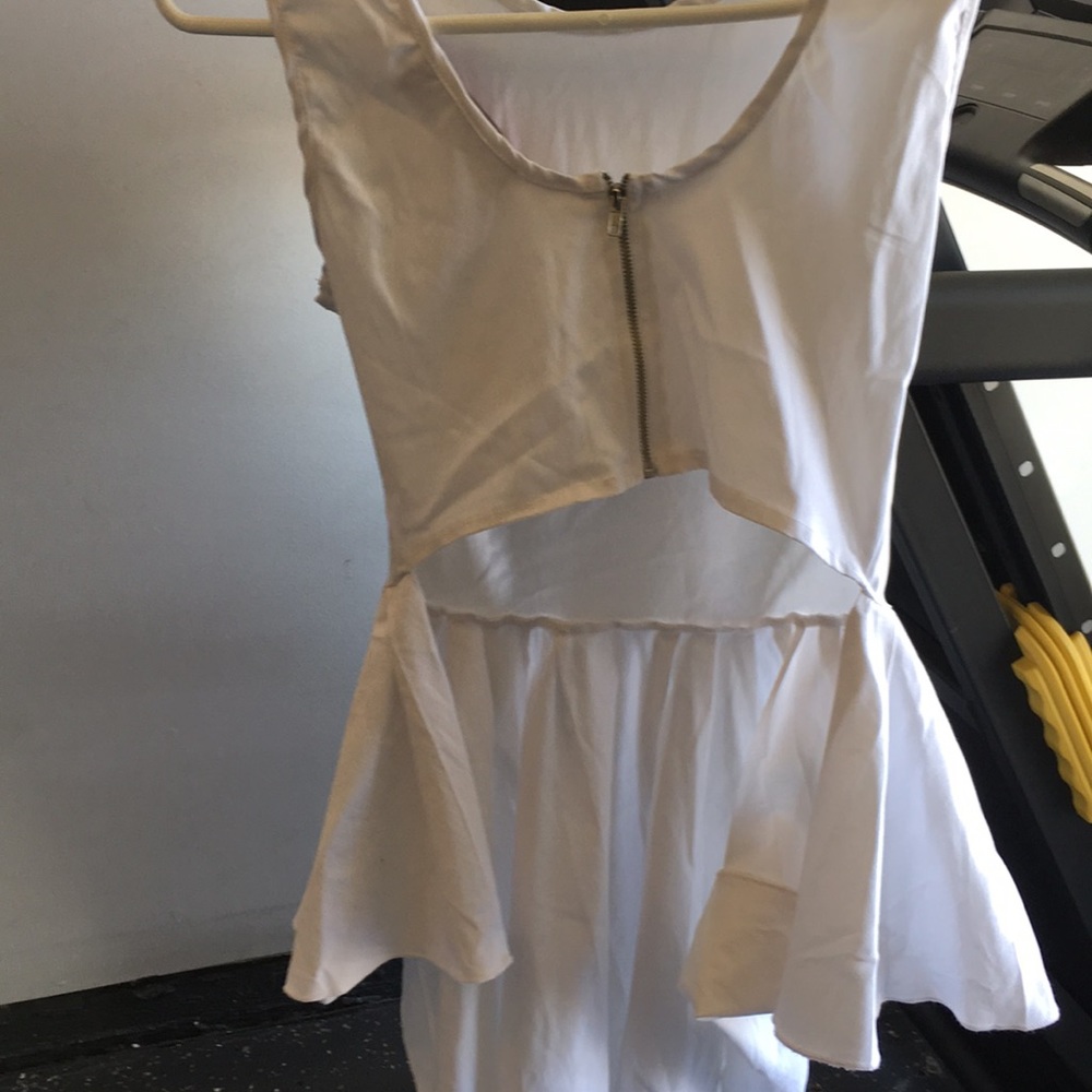 White long front shirt